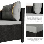 Wisteria Lane Small Patio Furniture Set, All-Weather PE Rattan Outdoor Sectional Sofa with Storage Table, L Shape Outdoor Couch with Cushions, 3 Piece Wicker Patio Furniture for Balcony, Grey