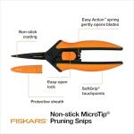 Fiskars 6" Pruning Scissors for Flowers, Buds, Weeds and Small Plants, Garden Snips with Resin Resistant Nonstick Stainless Steel Blades, Gardening Trimmers with Comfortable Handle