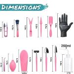 Melphoe 25Pcs Mini Garden Hand Transplanting Succulent Tools Set, 39.4" Thickened Repotting Mat & Plant Tag, Miniature Planting Indoor Fairy Care, Potting, Cactus, Houseplant Bonsai Tool Kit (Pink)