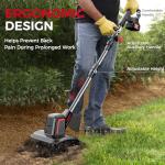 SOARFLY Upgraded Cordless Electric Tiller for Gardening, Total 8.0Ah Battery Powered Mini Cultivator with 2×4.0AH Batteries, 9" Width, 6.6" Depth, 48 Steel Tines Rototiller for Soil Cultivation