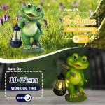 Solar Frog Statue Garden Decoration with Lantern