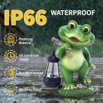 Solar Frog Statue Garden Decoration with Lantern
