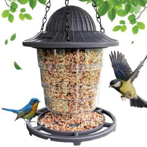 Small Bird Feeder - Durable Plastic Design, Easy Fill & Clean, Attracts Finches & Songbirds, Great for Outdoor Use in Yards, Porches and Decks