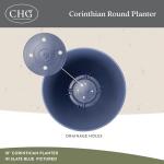 Classic Home and Garden Corinthian Resin Planter Pot - Outdoor & Indoor Plant Pot - Round Planter for Plants & Flowers (10" Storm Gray, Pack of 1)