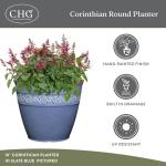 Classic Home and Garden Corinthian Resin Planter Pot - Outdoor & Indoor Plant Pot - Round Planter for Plants & Flowers (10" Storm Gray, Pack of 1)
