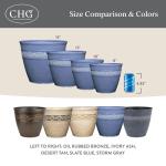 Classic Home and Garden Corinthian Resin Planter Pot - Outdoor & Indoor Plant Pot - Round Planter for Plants & Flowers (10" Storm Gray, Pack of 1)