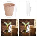 ARGCONNER Peat Pots for Seedlings 3.15 Inch, Biodegradable Round Seed Starter Pots with 10 Plant Labels for Garden Germination, Nursery Pot with Drainage Holes (40 Pack/3.15 Inch)