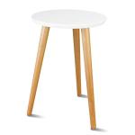 Uneedem Wood Mid Century Plant Stand for Indoor Plants, Modern Table, Tall Holder for Flower Pots, Small Round Side/End Table(A2 White, High: 16.5")