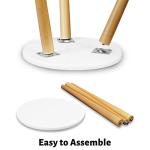 Uneedem Wood Mid Century Plant Stand for Indoor Plants, Modern Table, Tall Holder for Flower Pots, Small Round Side/End Table(A2 White, High: 16.5")