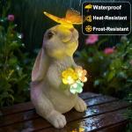 Solar Rabbit Garden Statue with LED Light