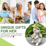 Solar Rabbit Garden Statue with LED Light