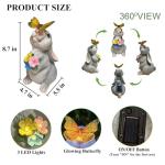 Solar Rabbit Garden Statue with LED Light