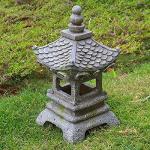 Aloak Asian Solar Zen Pagoda Garden Statue 14 Inch, Outdoor Japanese Lamp Lantern for Home Garden Landscape Décor (14 inch Pagoda)