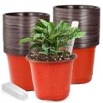 LWWTBS Plant Nursery Pot/Pots 100 Pcs 4" Plastic Small Plants Pots Flower Pots Seed Starting Pots for Plants Indoor Outdoor Seedling pots (with 100 Plant Labels)