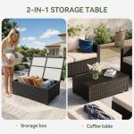 Aoxun 8 Piece Outdoor Patio Furniture Set 7 Seats, Outdoor Sectional with Thick Waterproof Cushions & Storage Coffee Table, Patio Conversation Sets for Garden,Backyard, Porch, Balcony, Deck, Beige