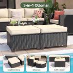 Aoxun 8 Piece Outdoor Patio Furniture Set 7 Seats, Outdoor Sectional with Thick Waterproof Cushions & Storage Coffee Table, Patio Conversation Sets for Garden,Backyard, Porch, Balcony, Deck, Beige