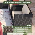 Aoxun 8 Piece Outdoor Patio Furniture Set 7 Seats, Outdoor Sectional with Thick Waterproof Cushions & Storage Coffee Table, Patio Conversation Sets for Garden,Backyard, Porch, Balcony, Deck, Beige