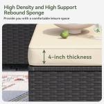 Aoxun 8 Piece Outdoor Patio Furniture Set 7 Seats, Outdoor Sectional with Thick Waterproof Cushions & Storage Coffee Table, Patio Conversation Sets for Garden,Backyard, Porch, Balcony, Deck, Beige