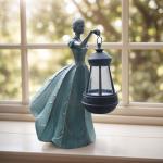 Sheaifun Fairy Garden Statue Solar Garden Decor Resin Fairy Statue with Lights Angel Fairy Decor Outdoor Yard Statues Gardening Gifts for Women 9.5 * 5.5 * 11.5 Inch