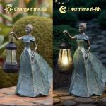 Sheaifun Fairy Garden Statue Solar Garden Decor Resin Fairy Statue with Lights Angel Fairy Decor Outdoor Yard Statues Gardening Gifts for Women 9.5 * 5.5 * 11.5 Inch