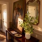 Artificial Potted Plants Indoor,27" Faux Plants Ficus Leaves Trees with Ceramic Pots,Realistic Fake Plant Indoor Potted for Living Room Office Farmhouse Room Bathroom Bedroom Kitchen Plant Decor