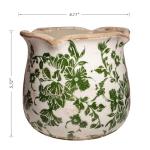 Xiaan Jiaju Tuscan Ceramic Plant Pots, 6.11 Inch Vintage Planters with Drainage Hole for Indoor Plants, Farmhouse Green Scroll Vase & Flower Pots, Home Kitchen Garden Decor, Plant Lover Gifts