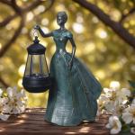 Sheaifun Fairy Garden Statue Solar Garden Decor Resin Fairy Statue with Lights Angel Fairy Decor Outdoor Yard Statues Gardening Gifts for Women 9.5 * 5.5 * 11.5 Inch