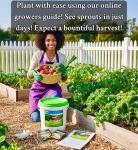 B&KM Farms 20,000+ Survival Seed Kit 5+ Year Supply. 30 Fruit & Vegetable Non-GMO Heirloom Seeds for Planting a Home Garden. Secure Emergency Weather-Proof Bucket