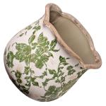 Xiaan Jiaju Tuscan Ceramic Plant Pots, 6.11 Inch Vintage Planters with Drainage Hole for Indoor Plants, Farmhouse Green Scroll Vase & Flower Pots, Home Kitchen Garden Decor, Plant Lover Gifts