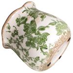 Xiaan Jiaju Tuscan Ceramic Plant Pots, 6.11 Inch Vintage Planters with Drainage Hole for Indoor Plants, Farmhouse Green Scroll Vase & Flower Pots, Home Kitchen Garden Decor, Plant Lover Gifts