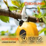 SCHTUMPA 21V Electric Pruning Shears, 40mm(1.6 Inch) Cutting Diameter Electric Pruners for Gardening Heavy Duty with Replacement Blade Set, 2 Batteries and Charger