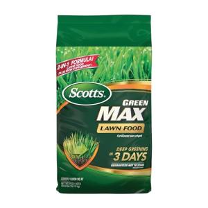 Scotts Green Max Lawn Food - Lawn Fertilizer for Grass Plus Iron Supplement, 10,000 sq. ft., 33.33 lbs.