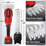 Hedge Trimmer Cordless 2 in 1 Handheld Grass Shears Mini Shrubbery Grass Cutter Electric Brush with Battery and Charger (Mordern)