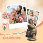 Roundot Turtle Solar Powered Outdoor Garden Statue, Resin Statue with Solar Light Lantern, Decorative Lawn,Yard,Balcony Outdoor Tortoise Patio Home Ornament, Birthday Gifts for Mom Grandma