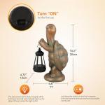 Roundot Turtle Solar Powered Outdoor Garden Statue, Resin Statue with Solar Light Lantern, Decorative Lawn,Yard,Balcony Outdoor Tortoise Patio Home Ornament, Birthday Gifts for Mom Grandma