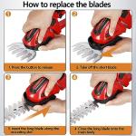 Hedge Trimmer Cordless 2 in 1 Handheld Grass Shears Mini Shrubbery Grass Cutter Electric Brush with Battery and Charger (Mordern)