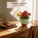 Tinecio 7/6.5/6/5.5/5 Inch Self Watering Pots, Plastic Flower Pots with Multi Mesh Drainage Holes and Deep Reservoir for Indoor Outdoor Garden Plants and Flowers (White, 5/5.5/6/6.5/7)