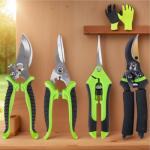 AUDCALIGHT 4-Pack Bypass Pruning Shears, Titanium Steel Blade,With Gardening Gloves,Shears Stainless, Ergonomic Hand Pruning Shears for Trees, Plants (Shears Gardening Tool Kit)