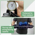 RooTrimmer 4 Inch Plastic Plant Pots 60 Pcs and 12 Cell Nursery Pots Trays 5 Pcs, Thick Sturdy Seeds Starting Germination Shuttle Carrying Trays, Black Small Planter Nursery Propagation 5 Sets