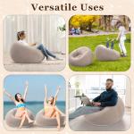 Realspring Inflatable Bean Bag Chairs Outdoor Blow up Camping Chairs Inflatable Lazy Sofa Folding Portable Bean Bag Loungers Couch for Movie Night(Coffee,2 Pcs)