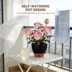 Tinecio 7/6.5/6/5.5/5 Inch Self Watering Pots, Plastic Flower Pots with Multi Mesh Drainage Holes and Deep Reservoir for Indoor Outdoor Garden Plants and Flowers (White, 5/5.5/6/6.5/7)