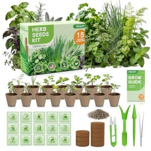 Herb Seeds Variety Pack – Fruivity 12800+ 15 in 1 Heirloom Seed Kits for Indoor/Outdoor Planting | Herb Indoor Garden Kit Starter - Complete Herb Garden Starter Set with Gift Packaging for Family