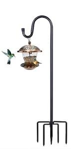 ToyHotels Shepherd Hooks for Outdoor, 1 Pack 62 Inch Bird Feeder Pole with 5 Prongs Base for Hanging Lantern, Hummingbird Feeder, Lightweight Plant, Shepherds Hook for Bird Feeders for Outside