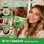 Herb Seeds Variety Pack – Fruivity 12800+ 15 in 1 Heirloom Seed Kits for Indoor/Outdoor Planting | Herb Indoor Garden Kit Starter - Complete Herb Garden Starter Set with Gift Packaging for Family