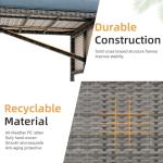 Shintenchi 3-Piece Outdoor Patio Furniture Sets, Wicker Patio Conversation Sets, All Weather Wicker Rattan Patio Seating Sofas with Glass Coffee Table and Cushion, Blue-Gray