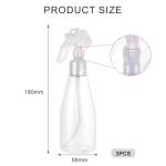 UPSTORE 3 Pack 200ml 6.7oz Clear Plastic Spray Bottles Fine Mist Trigger Sprayer Heavy Duty Nozzle for Hair Salon Garden Cleaning Plant Watering Home Use