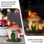 FHWTY Mushroom House Garden Statue Outdoor, Solar Light Mushroom House Garden Figurines for Lawn, Balcony, Yard Decoration, Outdoor Garden Decoration