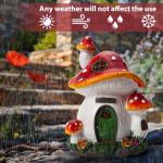 FHWTY Mushroom House Garden Statue Outdoor, Solar Light Mushroom House Garden Figurines for Lawn, Balcony, Yard Decoration, Outdoor Garden Decoration