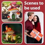 FHWTY Mushroom House Garden Statue Outdoor, Solar Light Mushroom House Garden Figurines for Lawn, Balcony, Yard Decoration, Outdoor Garden Decoration