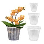 Orchid Pot, 2 Each of 4.3",5.5",6.1" Orchid Pots with Holes, Orchid Pots for Repotting, Plastic Orchid Planter for Indoor Outdoor Plants (2 Each of 4.3",5.5",6.1")